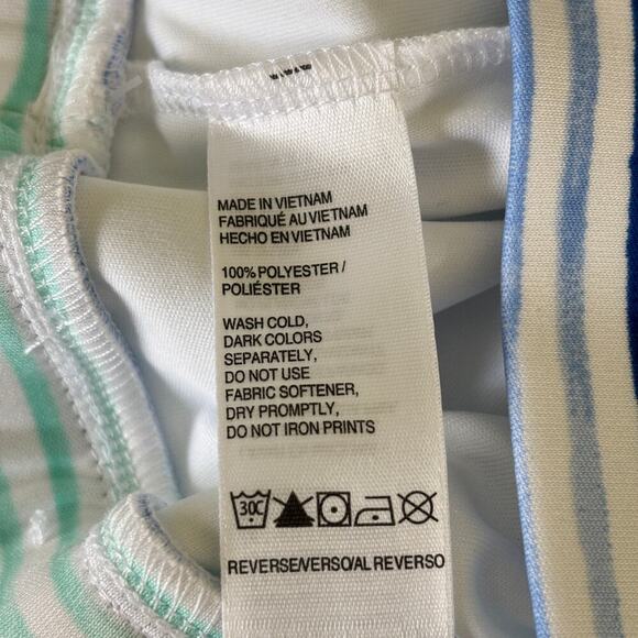 Izod Womens Golf Skort Size M White Blue Multi Stripe Stretch Pull On Pocket - Picture 11 of 12